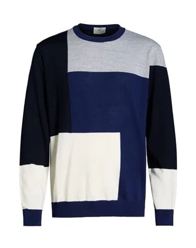 Mqj Man Sweater Navy Size 38 Wool, Acrylic In Multi