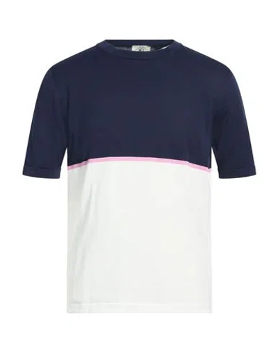 Mqj Man Sweater Navy Size 40 Cotton In Blue