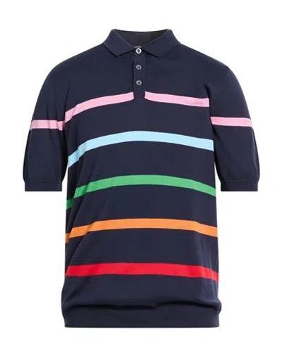 Mqj Man Sweater Navy Size 42 Cotton In Blue