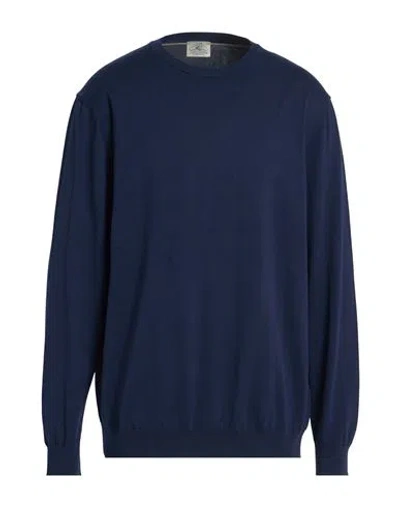 Mqj Man Sweater Navy Size 46 Cotton In Blue