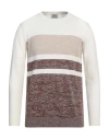 Mqj Man Sweater Off White Size 40 Linen, Polyester