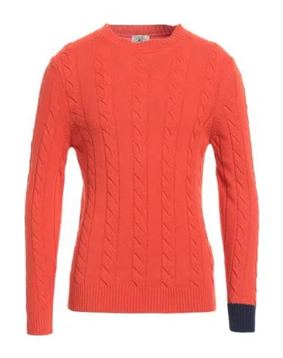 Mqj Man Sweater Orange Size 38 Polyamide, Wool, Viscose, Cashmere