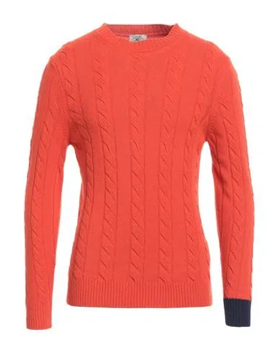 Mqj Man Sweater Orange Size Xl Polyamide, Wool, Viscose, Cashmere
