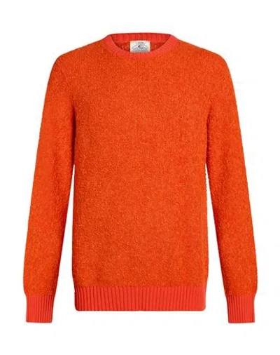 Mqj Man Sweater Orange Size 44 Acrylic, Wool, Polyamide