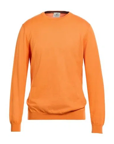 Mqj Man Sweater Orange Size 44 Cotton