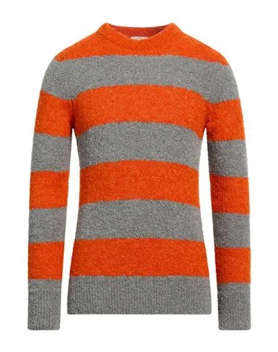 Mqj Man Sweater Orange Size 44 Wool, Acrylic In Multi