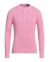 Mqj Man Sweater Pink Size 38 Cotton In Pink