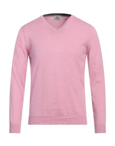 Mqj Man Sweater Pink Size 38 Cotton