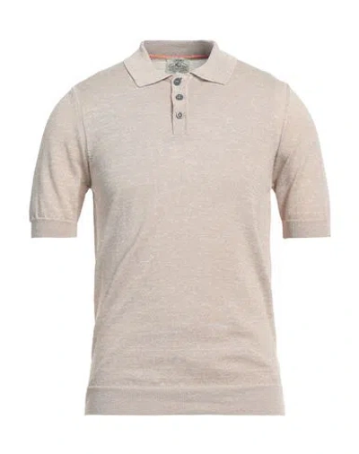 Mqj Man Sweater Sand Size 36 Linen, Polyester In Beige