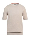 Mqj Man Sweater Sand Size 36 Linen, Polyester In Beige