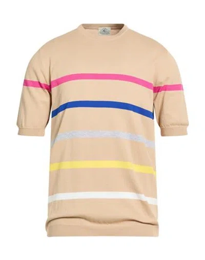 Mqj Man Sweater Sand Size 42 Cotton In Neutral