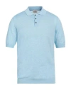 Mqj Man Sweater Sky Blue Size 44 Linen, Polyester