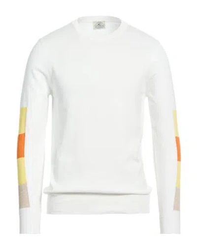 Mqj Man Sweater White Size 42 Cotton, Linen, Polyester