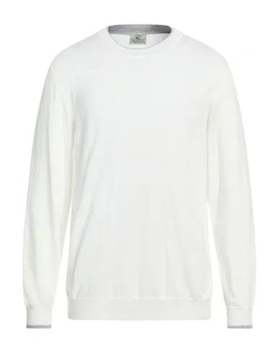Mqj Man Sweater White Size 48 Cotton