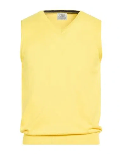 Mqj Man Sweater Yellow Size 40 Cotton