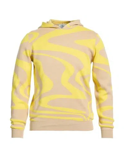 Mqj Man Sweater Yellow Size 40 Cotton