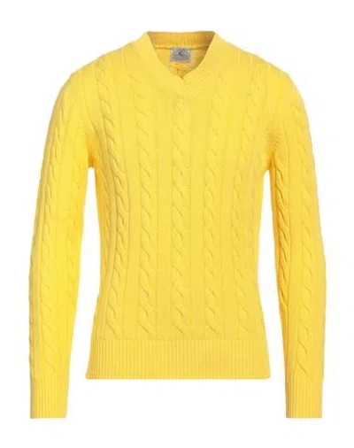 Mqj Man Sweater Yellow Size 40 Cotton