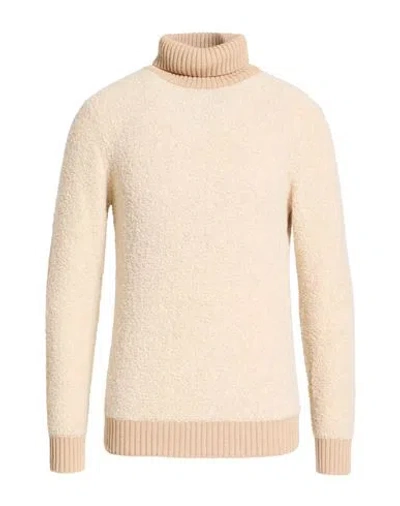 Mqj Man Turtleneck Beige Size 38 Acrylic, Wool, Polyamide In Nude