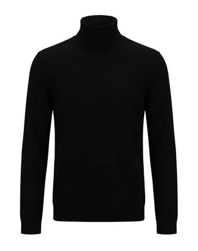 Mqj Man Turtleneck Black Size 38 Wool, Acrylic
