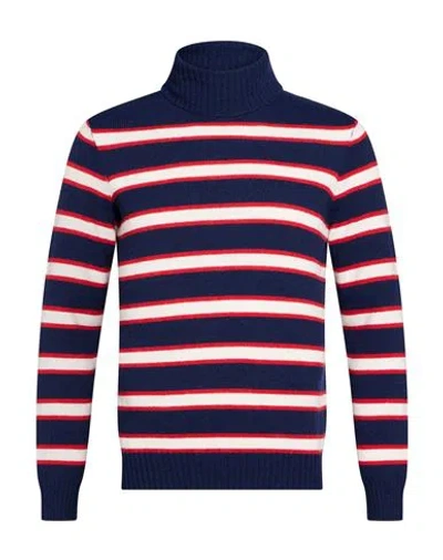 Mqj Man Turtleneck Blue Size 38 Polyamide, Wool, Viscose, Cashmere