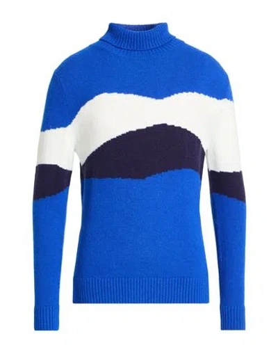 Mqj Man Turtleneck Blue Size 44 Acrylic, Polyamide, Polyester, Wool In Multi