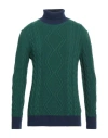 Mqj Man Turtleneck Dark Green Size 42 Polyamide, Wool, Viscose, Cashmere