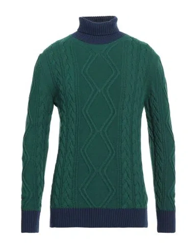 Mqj Man Turtleneck Dark Green Size 42 Polyamide, Wool, Viscose, Cashmere