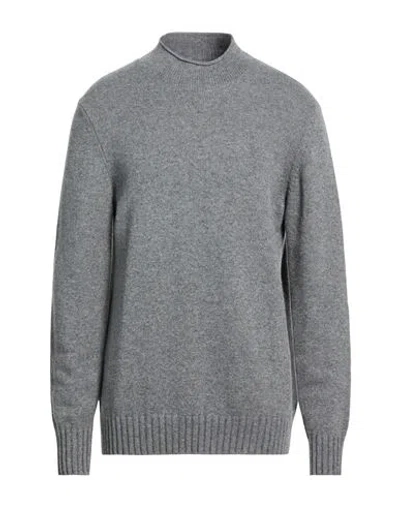 Mqj Man Turtleneck Grey Size 44 Polyamide, Wool, Viscose, Cashmere In Gray