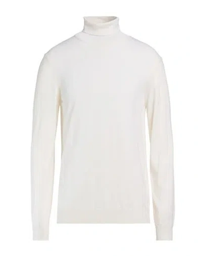 Mqj Man Turtleneck Ivory Size 44 Wool, Acrylic In White