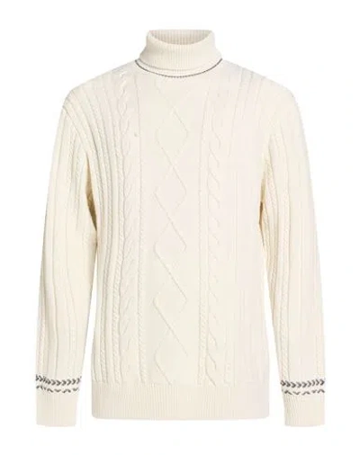 Mqj Man Turtleneck Ivory Size 46 Virgin Wool, Acrylic In Neutral