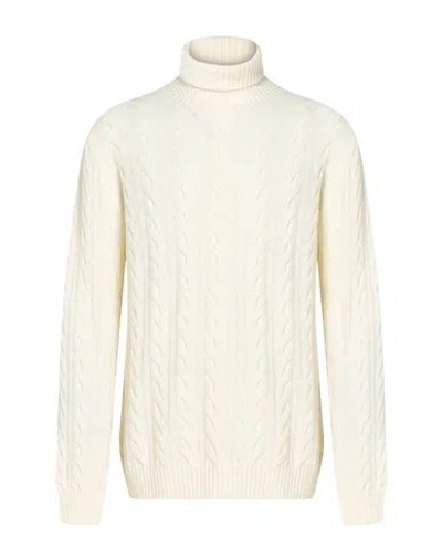 Mqj Man Turtleneck Ivory Size 46 Wool, Polyamide In White