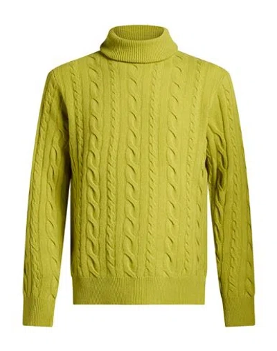Mqj Man Turtleneck Lime Green Size 42 Wool
