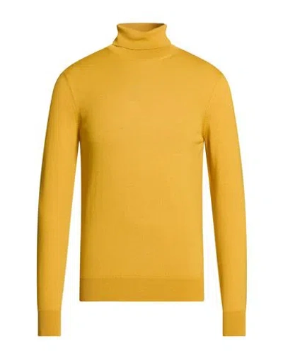Mqj Man Turtleneck Marigold Size 46 Wool, Acrylic In Orange