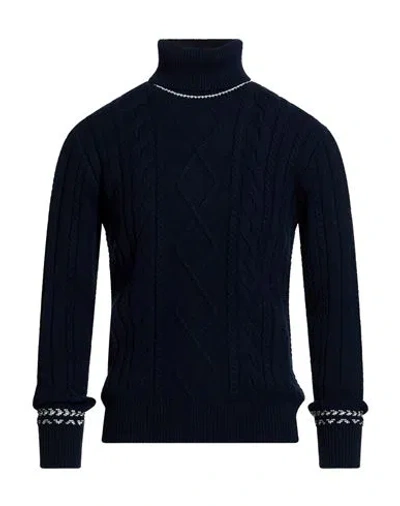 Mqj Man Turtleneck Midnight Blue Size 46 Virgin Wool, Acrylic