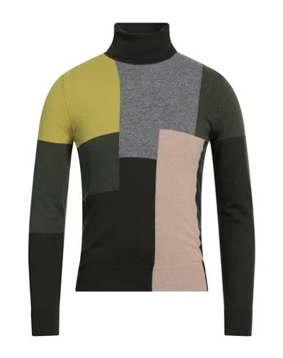 Mqj Man Turtleneck Military Green Size 50 Wool, Polyamide, Viscose, Cashmere