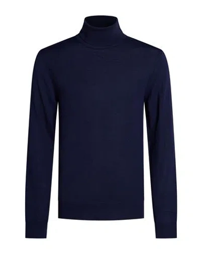 Mqj Man Turtleneck Navy Size 40 Wool, Acrylic