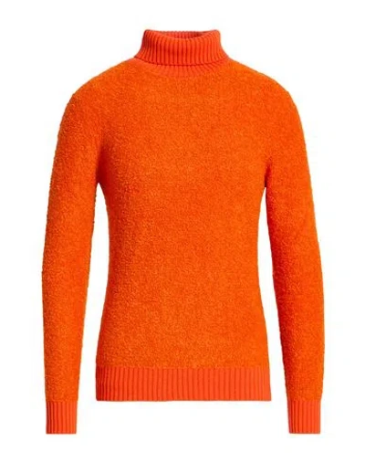 Mqj Man Turtleneck Orange Size 40 Acrylic, Wool, Polyamide