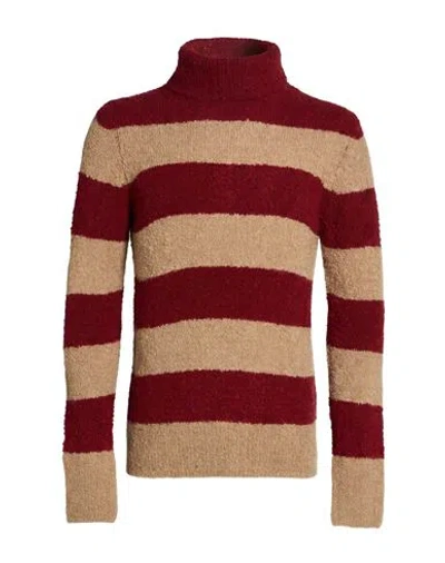 Mqj Man Turtleneck Red Size 40 Wool, Acrylic In Brown