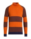 Mqj Man Turtleneck Rust Size 44 Acrylic, Polyamide, Polyester, Wool In Multi