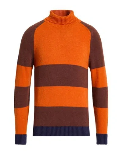 Mqj Man Turtleneck Rust Size 44 Acrylic, Polyamide, Polyester, Wool In Multi