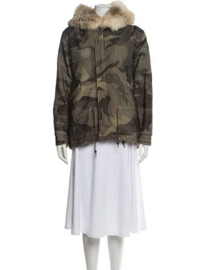Pre-owned Mr & Mrs Furs Virgin Wool Camouflage Print Parka In Multi