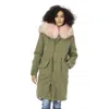 Mr & Mrs Italy Army Cotton Women Parka In Green
