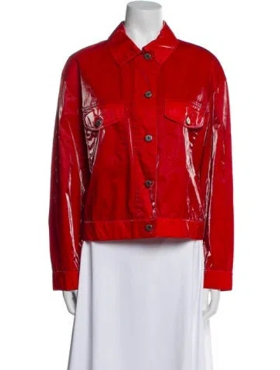 Pre-owned Mr & Mrs Italy Biker Jacket In Red