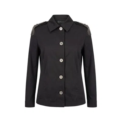 Mr & Mrs Italy Black Cotton Women Jacket