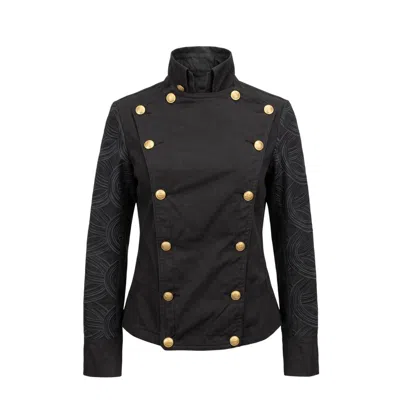 Mr & Mrs Italy Black Cotton Women Jacket
