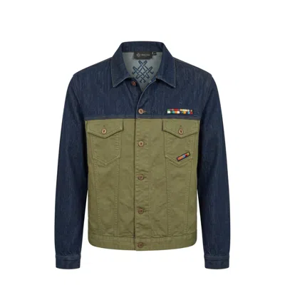 Mr & Mrs Italy Blue Cotton Mens Jacket In Purple