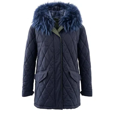 Mr & Mrs Italy Blue Cotton Women's Jacket