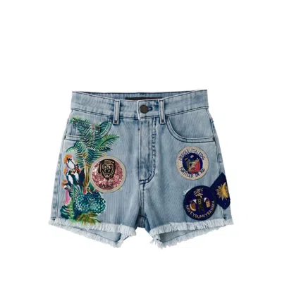Mr & Mrs Italy Blue Cotton Women's Short