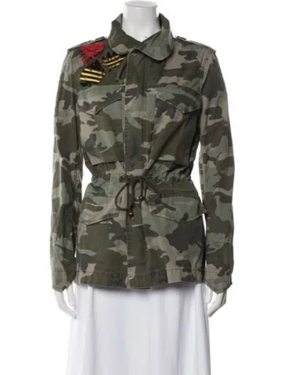 Pre-owned Mr & Mrs Italy Camouflage Print Utility Jacket In Green