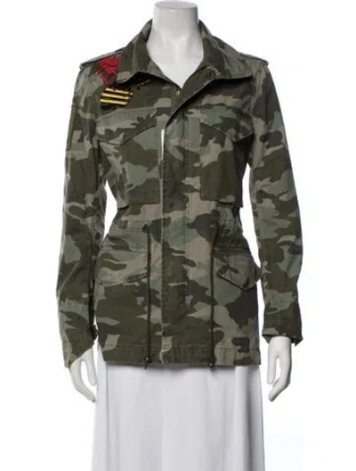 Pre-owned Mr & Mrs Italy Camouflage Print Utility Jacket In Green
